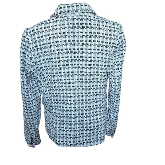 Rachel Zoe Women's Size Large White Black Tweed Blazer Jacket - Picture 2 of 5